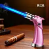 Encendedor tipo soplete XT201 de tres llamas de chorro directo, encendedor de cigarros a prueba de viento, encendedor de mano para barbacoa al aire libre, horneado