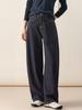 Calça Jeans Azul Retro Xinge Calça Banana Feminina 2025 Outono Cintura Alta Perna Larga Solta Caimento Foice