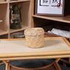 Cuidadosamente Seleccionado, Envío Gratuito, Cesta Redonda Tejida de Paja, Cesta de Almacenamiento de Escritorio Estilo Pastoral con Tapa, Cubeta de Almacenamiento para Boda, Caja de Regalo