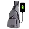 Comércio exterior nova bolsa de peito masculina de lona recarregável por USB mochila bolsa masculina bolsa transversal de peito/ombro masculina e feminina coreana