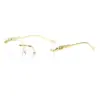 Gafas de Sol Decorativas de Moda Doradas con Estampado de Guepardo Cuadradas sin Marco Retro Coloridas Gafas de Sol Metálicas con Cabeza de Leopardo Estilo Caliente Transfronterizo