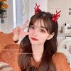 Diadema de Cuernos de Reno Navideño Pasador de Flor de Cuerno de Alce Dulce y Lindo Popular para Transmisión en Vivo Fotografía Accesorios para el Cabello Diadema Lazo