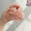 Elegante Elástico de Cabelo Versátil com Listras de Renda e Laço Floral de Luxo Leve para Rabo de Cavalo, Coque e Pão de Queijo para Mulheres