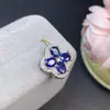 Pingente de Safira Natural do Sri Lanka Alta Clareza Pedra Bruta 4*5mm Prata S925 Seiko Cravejado Prata Pesada