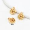 Colgante Pequeño de Ábaco con Carácter de Fortuna de Oro Real Chapado en Oro de 18 Quilates para Joyería DIY, Dijes Pequeños, Aretes, Colgantes para Orejas, Pulseras, Collares D105