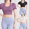 Deportes Fitness Colgante del Cuello Sujetador Corto de Yoga Falso Dos Piezas Integrado Taza Fija Superior Casual para Exteriores Correr