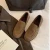 Casa de Uvas ~ Cuero Genuino Minimalista Cómodo Punta Redonda Perezoso Felpa Viejo Dinero Mocasín Zapatos de Piel Nuevos Zapatos de Otoño/Invierno