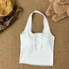 Estilo BM Novo Estilo Americano Renda Pura Desejo Laço Gola Camisola BM Feminina Base Interna Top Curto