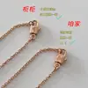 Colar Bolsa H Kankan de Prata Pura de Alta Qualidade para Mulheres, Corrente para Clavícula com Diamantes Inteiros em Ouro Rosa 18K de Luxo Leve de Nicho com Design Geométrico Exquisito