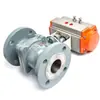 Válvula de Esfera Pneumática Flangeada Q641F-16C/F Aço Inoxidável 304 Fechamento Válvula de Esfera para Vapor de Alta Temperatura Tipo AT Válvula de Esfera Pneumática