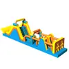 Castillo Inflable Grande para Exteriores, Circuito de Obstáculos Terrestre, Tobogán con Piscina de Pelotas para Niños, Cama Elástica y Escalada para Exteriores