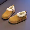Zapatos Birkenstock para niños con forro de felpa para abrigar, zapatos tipo mocasín, nuevo estilo 2026, zapatos de pelo para otoño e invierno, slip-ons retro, caña baja, zapatos de nieve