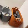 Caja de almacenamiento de oficina plegable azul de gran capacidad de cuero Nordic Ins con cesta portátil para guardar artículos diversos
