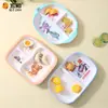 Plato de Cena Infantil Wuhe con Múltiples Compartimentos, Melamina de Grado Alimenticio, Alto Valor Estético, Anti-quemaduras, Resistente a Caídas, Plato Dividido con Temática de Dibujos Animados para Bebés y Niños Pequeños