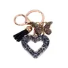 Llavero Colgante Corazón Hueco de Resina Personalizado Borla Mariposa Colgante para Bolso Regalo Pequeño del Día de San Valentín