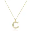 Colar Cruzado Nova Carta Zircônia Cúbica Aço Inoxidável 26 Ornamentos de Pescoço em Inglês Simples Moda Criativa Estiloso Elegante