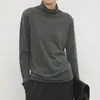 Suéter Capa Base Aire Relajado Chic_Sensación Nude Seda de Hilo Fino Casual Cuello Apilado de Borde Enrollado 2026