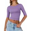 Tops de Primavera para Mujer Transfronterizos Sexy Ajustados Cortos que Muestran el Ombligo Ropa Exterior de Seda de Leche Camisa de Manga Corta para Capas Interiores