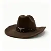 Sombrero retro estilo británico occidental, sombrero de mezclilla moderno y versátil, perfecto para protección solar al aire libre, un accesorio elegante para fiestas y eventos
