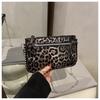 Diseño Artístico Textura Bolsa para Teléfono Móvil Bolso de Mujer 2025 Otoño Simple Casual Bolso de Hombro con Cadena Bolso Cruzado Estampado de Leopardo