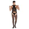 Ropa Interior Sexy para Hombre Transfronteriza Medias de Seda Estampadas Prendas de una Pieza para Hombre de Longitud Abierta para Todo el Cuerpo