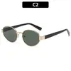 2026 Nuevas Gafas de Sol Metálicas Pequeñas de Montura Ovalada Europeas y Americanas para Hombres y Mujeres Estilo Versátil para Conducir Anti-UV Modernas
