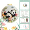 Kit de Bordado de Panda Transfronterizo Nórdico Ins Decoración de Sala de Estar Hecho a Mano DIY Arte de Pared Venta al por Mayor desde Fabricante
