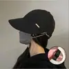 Sombrero de Pescador Pequeño para Rostro de Mujer para Primavera y Verano con Accesorio de Mascarilla, Sombrero Ecuestre con Bloques de Color, Gorra de Béisbol Versátil Casual de Ala Ancha