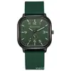 Reloj para Hombre Cuadrado Transfronterizo Personalizado Creativo Venta al por Mayor Moda Retro Correa de Silicona Reloj de Cuarzo para Estudiante Reloj para Hombre