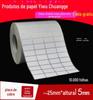 Papel couché adesivo etiqueta papel para impressão de código de barras adesivo 25*15*10000 20000 quatro fileiras de pés