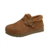 Zapatos Nuevos de Algodón Cálidos sin Cordones Algodón Retro Francés Peludos Suela Gruesa Nieve Invierno Birkenstock Aumenta Altura Más Terciopelo 2026
