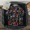 Camisa de Manga Curta Estilo Hong Kong para Homens e Mulheres Casal Verão Solta Fina Havaiana Praia Floral Meia Manga Camisa Floral