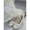 Elegantes Zapatos con Cordones Bordados para Mujer, Adecuados para Usar Afuera, Tendencia 2026 Zapatos Mary Jane Estilo Chino Nuevo Hanfu con Tacones Gruesos