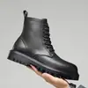 [Personalizado] Botas Martin Otoño e Invierno 2024 para Hombre Botas Cortas Atractivas Estilo Británico Puntera Redonda Moda Botas de Cuero de Media Caña 12512-H