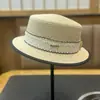 Nuevo Sombrero de Paja Plano Tejido con Encaje para Mujer, Sombrero de Sol con Protección Solar para Vacaciones de Verano en la Playa, Sombrero de Sol Estilo Hepburn