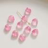 Pequeña Fresca Translúcida Color Caramelo Flor de Tulipán Hoja Vidrio Cuentas Sueltas para Bisutería Pulsera DIY Material para Mujeres Venta al por Mayor