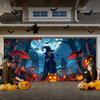 2024 Transfronterizo Nuevo Fondo de Decoración de Puerta de Garaje de Halloween Tela de Decoración de Terror Bandera de Fiesta para Interiores y Exteriores