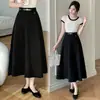 Saia Midi Nova Primavera/Verão 2026 Cintura Alta Linha A Evase que Cobre os Quadris, Emagrece, Versátil e Adequada para Combinar com um Blazer