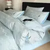 Auténtico Juego de Cuatro Piezas de Algodón Egipcio de Fibra Larga Grado Maternal e Infantil Jacquard Satinado 100% Algodón Funda Nórdica y Sábana Juego de Cama
