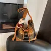Bolsos para Mujer Nuevo Otoño e Invierno Cuadros Bolsos de Moda Bolsos de Lana Empalme Retro Bolsos Tote Estilo Ins Bolsos de Hombro Único Cruzados