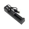 Cargador de Batería de Litio 18650 Universal de una Ranura Base de Carga Rápida USB Celda Única 3.7V Cargador para Linterna Frontal Linterna