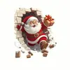 Amazon Pegatina Decorativa de Pared 3D de Papá Noel Pegatina para Inodoro Refrigerador Pegatina Navideña Impermeable Pegatina de Pared para Puerta de Baño Autoadhesiva