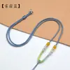 Cuerda de Cuello Colgante de Color Degradado, Cordón con Colgante de Nudo de Transferencia Tejido a Mano Multicolor, Cuerda Ajustable para Colgante de Jade
