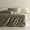 Juego de Cuatro Piezas de Satén 100% Algodón de Fibra Larga Clase A Lujo Ligero Color Sólido Bicolor Estilo Hotel Sábana Funda Nórdica Ropa de Cama 4