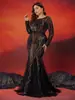 Vestido de Lentejuelas Nuevo Plus Size Transfronterizo Cuello Redondo Elegante Delgado Cola de Pescado Vestido de Dama de Honor Banquete Brindis Vestido de Noche