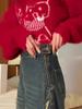 Jeans de Retazos Bordados con Lazo Estilo Vintage Americano para Mujer, Pantalones Rectos Casuales Versátiles de Primavera