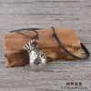 Collar de Plata Retro Xizang para Mujer Cadena Larga para Suéter Más Fácil de Combinar Sifanglaicai Candado Seguro Estilo Étnico Accesorios Literarios Colgante