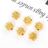 Contas de pétala hexagonal de ouro verdadeiro banhado a cobre 18K Contas de preservação de cor de ouro 14K Contas soltas DIY Pulseira Acessórios de jóias