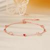 Pulsera de Amor Pequeño para Niñas Plata de Ley 925 Corazón Esmaltado Goteo de Pegamento Pulsera Fina Celebridad de Internet Estilo ins Pulsera al Por Mayor