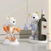 Estante de vino creativo de resina con forma de oso violento, decoración para sala de estar, estudio, entrada, gabinete de vino, regalo de inauguración de la casa